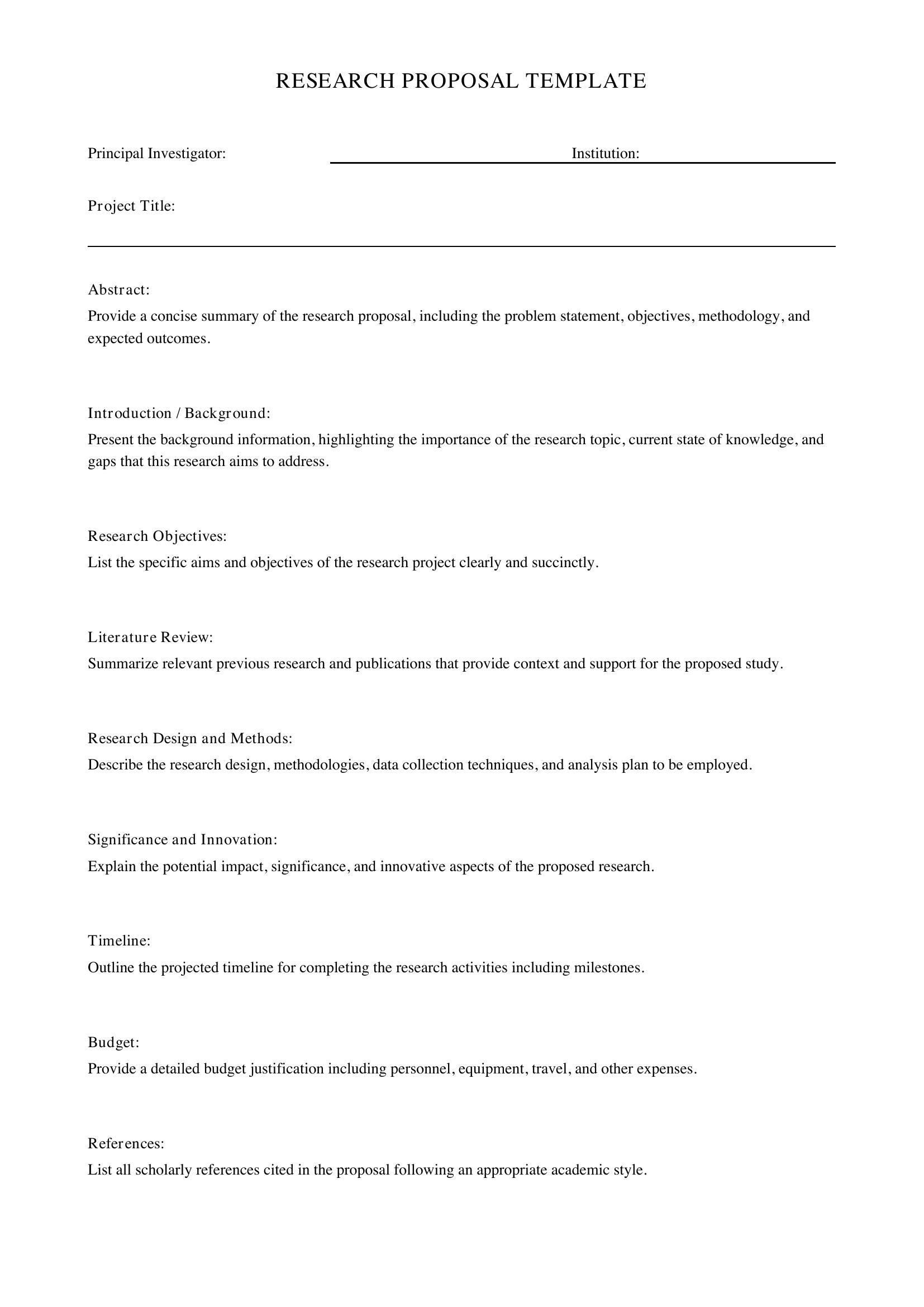 Research Proposal Template
